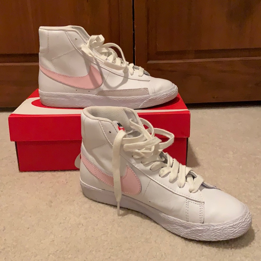 Light pink Nike mid blazers